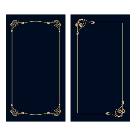 Vector art nouveau invitation cards with space for text.のイラスト素材