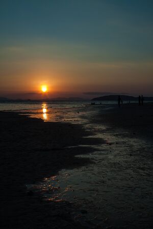 Sunset on the beach in Thailand.の写真素材