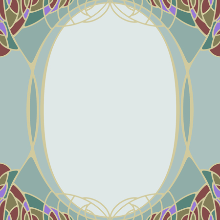 Vector invitation card with art deco ornament and space for text.のイラスト素材