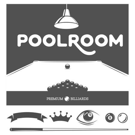 Billiard set of vector design elements.のイラスト素材