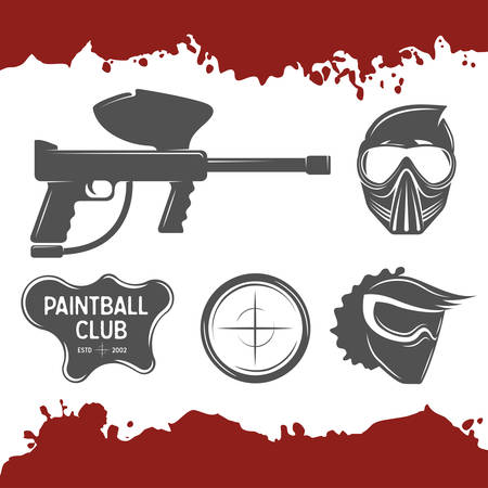 Vector paintball design elements set.のイラスト素材