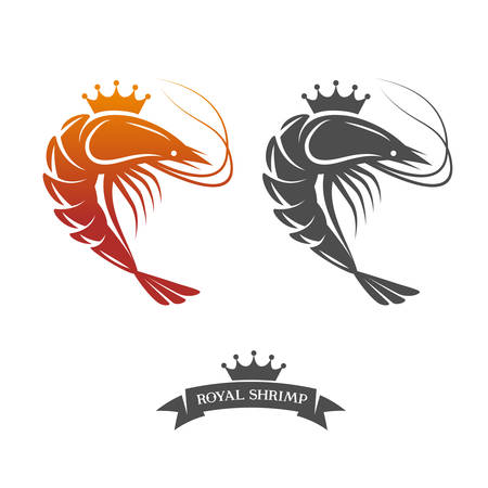 Royal shrimp sign vector illustrationのイラスト素材