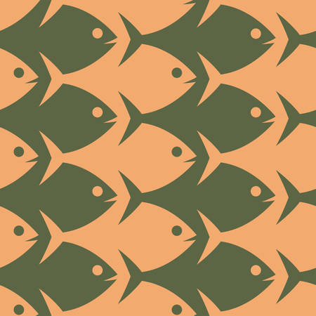 Fish seamless colored pattern in esher style.のイラスト素材