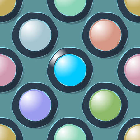 Color circles abstract vector geometric seamless pattern.のイラスト素材