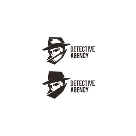 Detective agency sign. Vintage label. Private detective logo.の写真素材