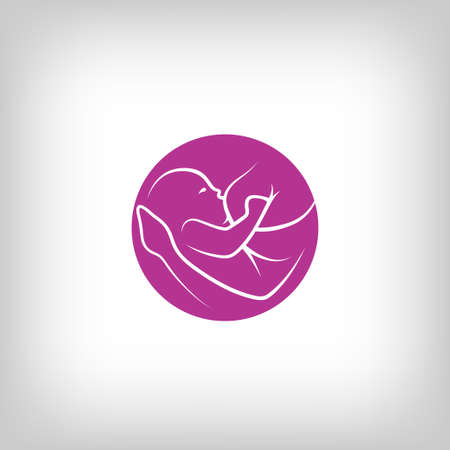 Breast feeding sign. Logo in line-art style.のイラスト素材