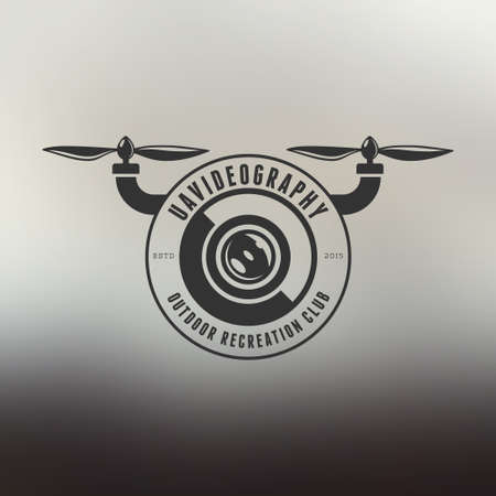 Drone vintage style labelのイラスト素材