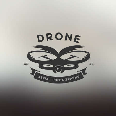 Drone vintage style labelのイラスト素材