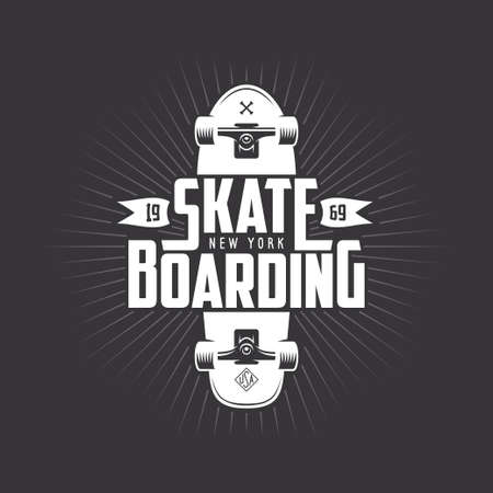 Skateboarding t-shirt design. Urban skating. Skateboard typography. Vector vintage illustration.のイラスト素材
