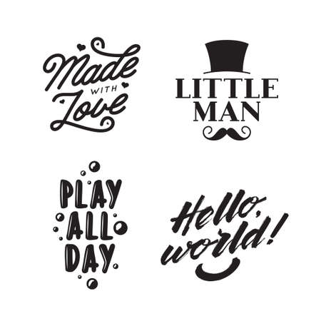 Kid clothes typography prints. Vintage vector illustration.のイラスト素材