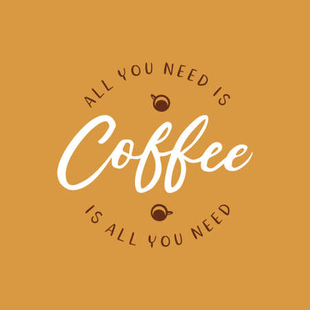 Hand drawn coffee related quote. Vector vintage illustration.のイラスト素材