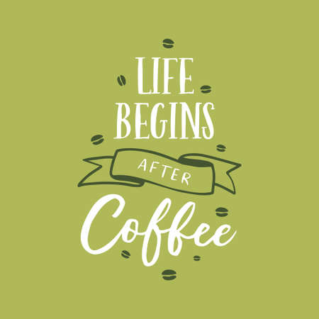 Hand drawn coffee related quote. Vector vintage illustration.のイラスト素材