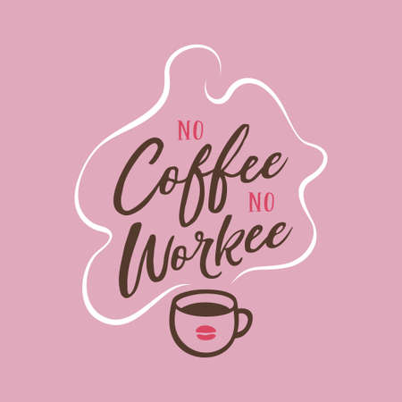 Hand drawn coffee related quote. Vector vintage illustration.のイラスト素材