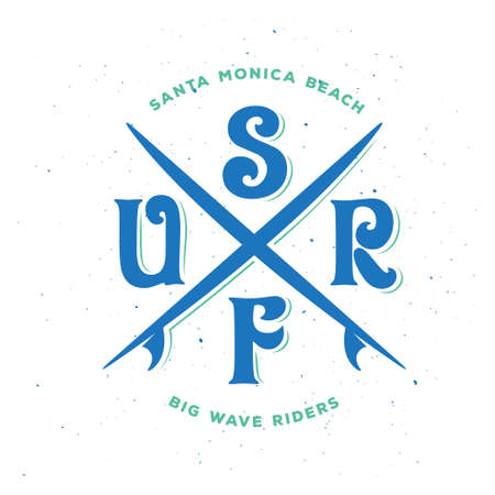 Surf riders typography. Vector vintage illustration.のイラスト素材
