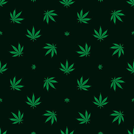 Cannabis marijuana seamless pattern. Minimalist style decorative elements for apparel design prints wrapping paper. Vector illustration.のイラスト素材