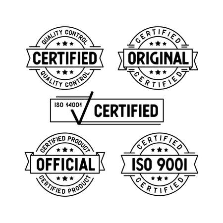 Certified stamps set.のイラスト素材