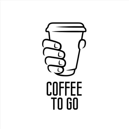 Coffee to go advertising sign design. Vector illustration.のイラスト素材