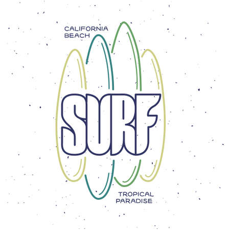 California surfing t-shirt apparel design. Vector illustration.のイラスト素材