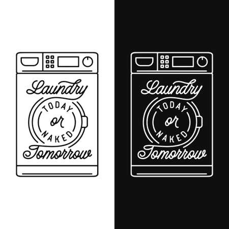 Laundry today motivational bathroom poster. Vector illustration.のイラスト素材