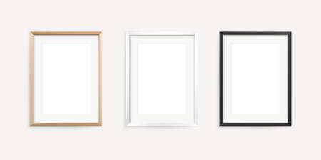 Wall posters realistic frames set. Vector illustration.のイラスト素材
