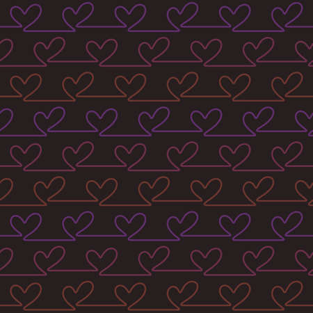 Vector seamless pattern with doodle style stylized hearts.のイラスト素材