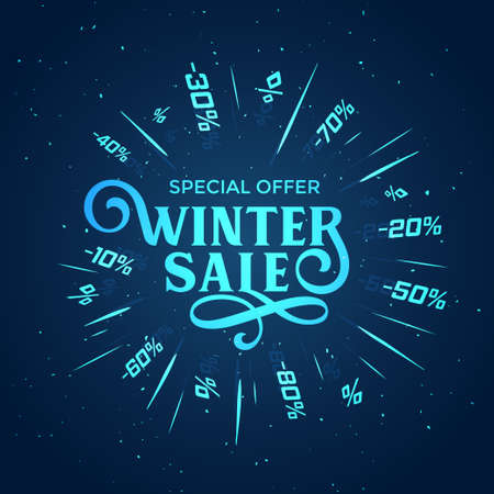 Winter sale banner vector background.