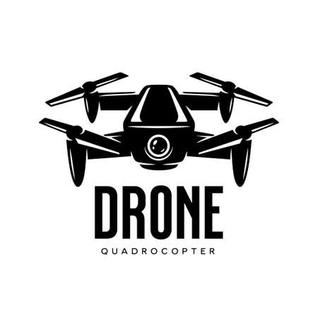 Drone quadrocopter emblem. Vector illustration.のイラスト素材