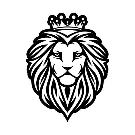 Lion head logo template.のイラスト素材