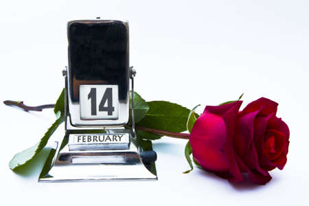 valentine rose with calendarの写真素材