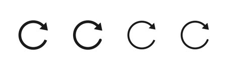 Reload button vector icon. Refresh or repeat sign for web UI design. Circular arrow reset...