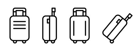 Suitcase icon set. Travel bag vector symbols. Trip baggage illustration isolated.のイラスト素材