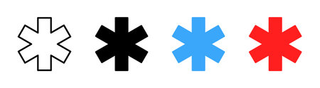 Medicine star icon. Ambulance symbol. Hospital sign vector illustration. Medical clinic pictogram....