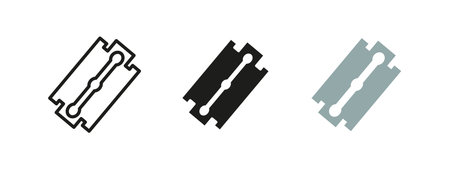 Razor blade icon. Classic shaving tool vector illustration. Barber and grooming symbol representing...