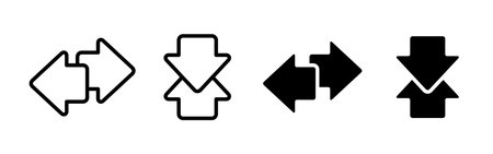Switch arrows icon. Two bold arrows pointing in opposite directions vector illustration. Interface...