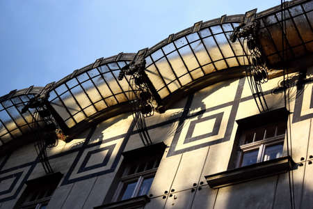 View up to old buildingの写真素材