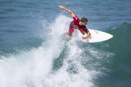 Pacific Beach, San Diego Revolt Summer Surf Series 6.0 08/17/2012 - surfer shredding a waveのeditorial素材
