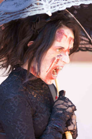 Downtown San Diego 08/20/2012 Zombie Rally - Zombie Womanのeditorial素材