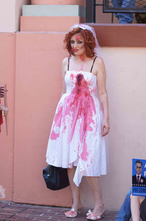 Downtown San Diego 08/20/2012 Zombie Rally - Zombie Brideのeditorial素材