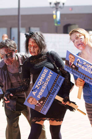 Downtown San Diego 08/20/2012 Zombie Rally - Zombies Rallyingのeditorial素材