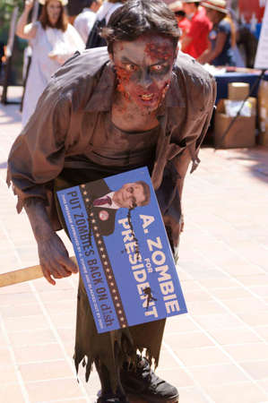 Downtown San Diego 08/20/2012 Zombie Rally - Mean Zombieのeditorial素材