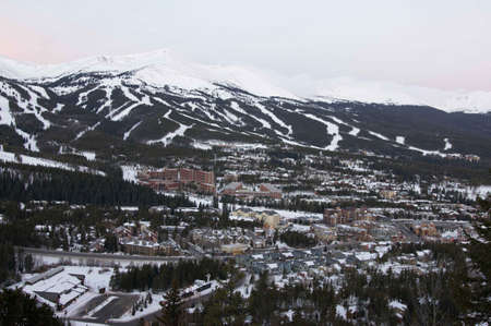 Breckenridge, Colorado  01/26/2013- Sunrise over Breckenridge Ski Area and Townのeditorial素材