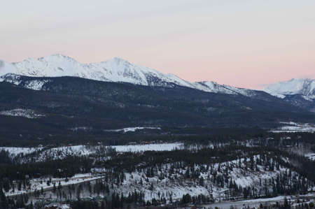 Breckenridge, Colorado  01/26/2013- Sunrise over Breckenridge Ski Area and Town Area