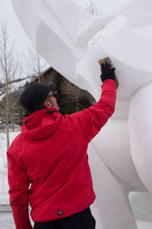 Breckenridge, Colorado  01/26/2013- Ice Sculpture Competition Cataloniaのeditorial素材