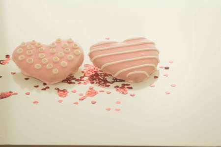 Valentines Day Heart Shaped Cookiesの写真素材
