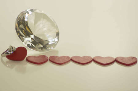 Valentine s Day Hearts with Ringの写真素材