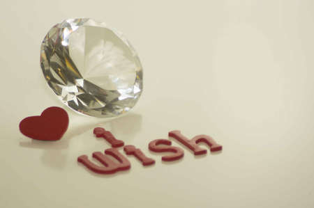 valentine s Day I Wish with Heart and Large Diamondの写真素材