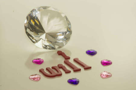 valentine s Day I Will with Heart and Large Diamond and Small Gems