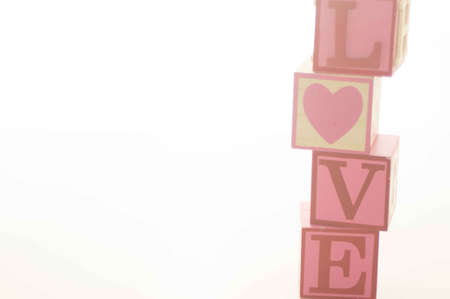 Valentine s Day Love Blocksの写真素材