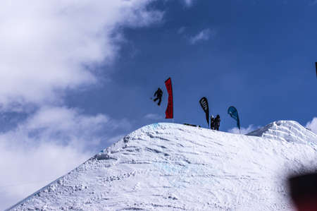 Burton US Open Snowboarding Championship Slopestyle Snowboarderのeditorial素材