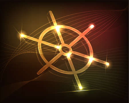 drowned anchor in neon glowのイラスト素材